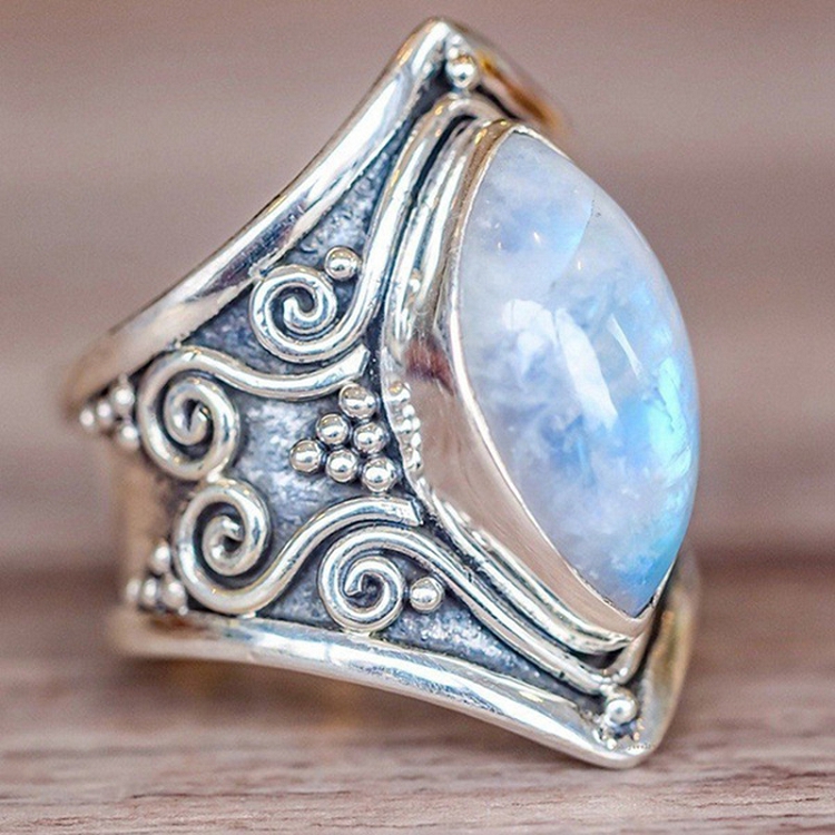 Euramerican explosion money restores ancient ways silver big gem ring of female style vogue Bohemian Bohemian ring adorn article ?